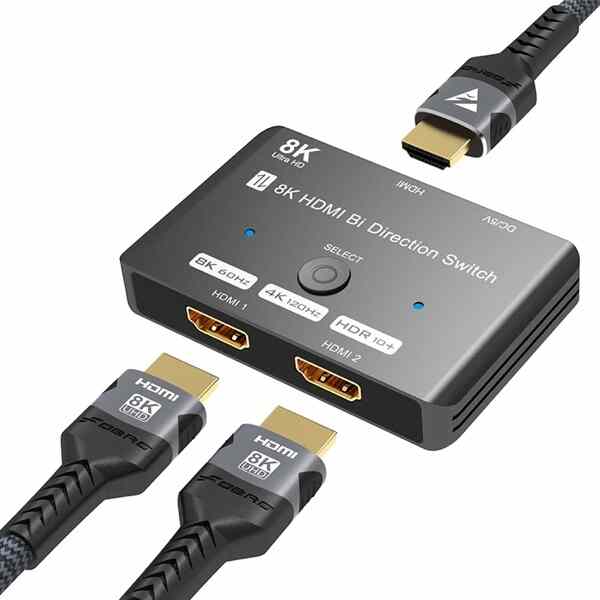 bidirectional Switch HDMI 2 in 1 Out Splitter 8K 1 In 2 Out - Bidirectional